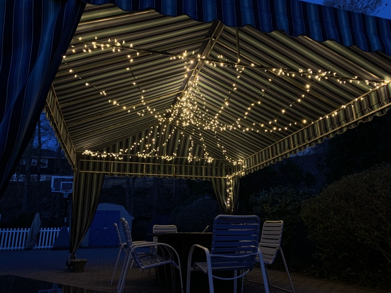 Outdoor tent with lights